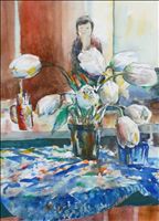 Kumi with Tulips